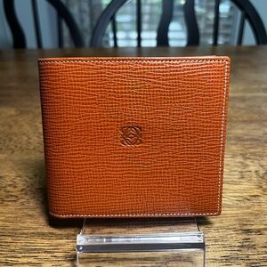 Loewe Brown Textured Leather Bifold Wallet with Anagram